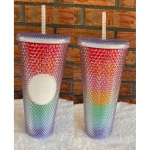 Rainbow Starbucks Pride 2020 Limited Edition Studded Cold Cup Tumbler Straw New